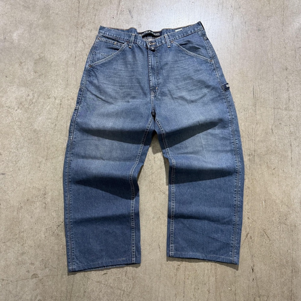 Vintage Nautica Jeans Company Jeans Mens 38x30 Blue Wide Leg Made USA 90s